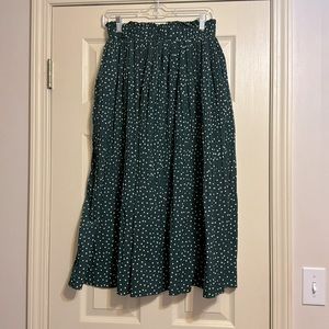 Polkadot pleated midiskirt
